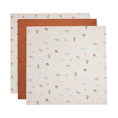 Jollein Multidoek Hydrofiel Farm 70 x 70 cm 3-pack