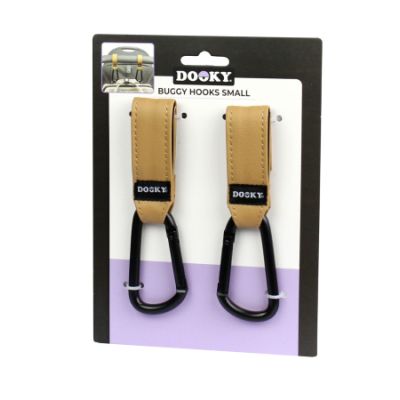 Dooky Buggy Hooks Small Brown 2-Pack
